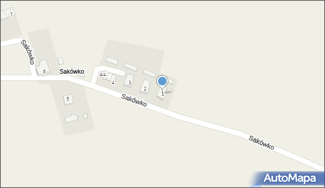 Sakówko, Sakówko, 1, mapa Sakówko