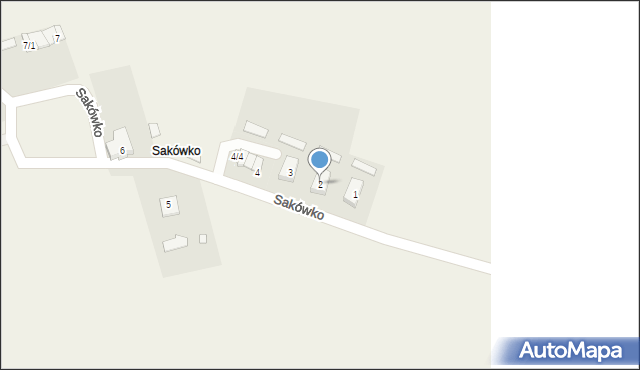 Sakówko, Sakówko, 2, mapa Sakówko