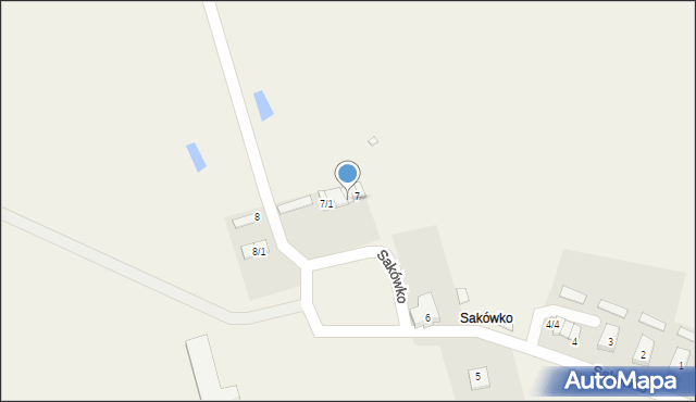 Sakówko, Sakówko, 7A, mapa Sakówko