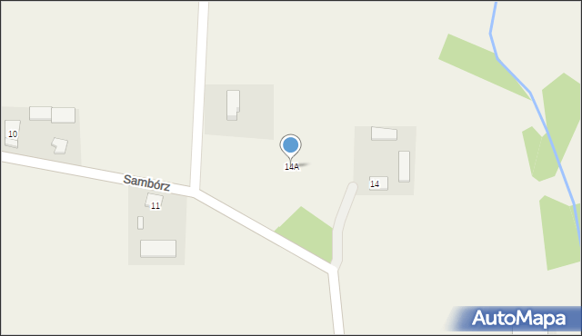 Sambórz, Sambórz, 14A, mapa Sambórz