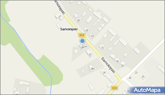 Samoklęski, Samoklęski, 34, mapa Samoklęski