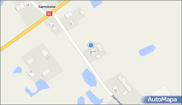 Samolubie, Samolubie, 32, mapa Samolubie