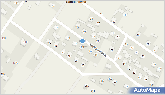 Samsonówka, Samsonówka, 69, mapa Samsonówka