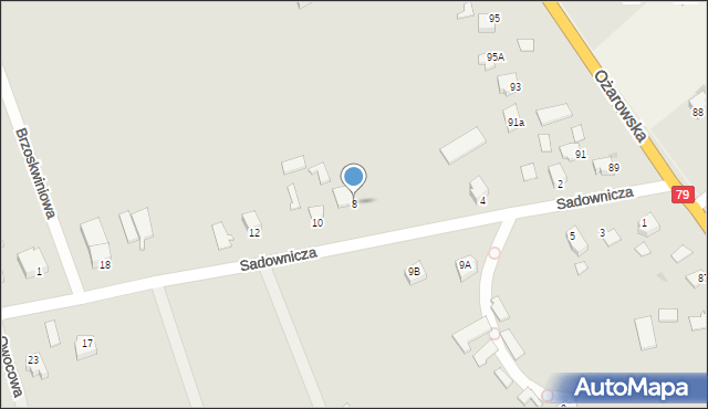 Sandomierz, Sadownicza, 8, mapa Sandomierza