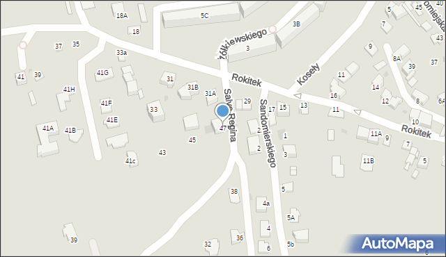 Sandomierz, Salve Regina, 47, mapa Sandomierza