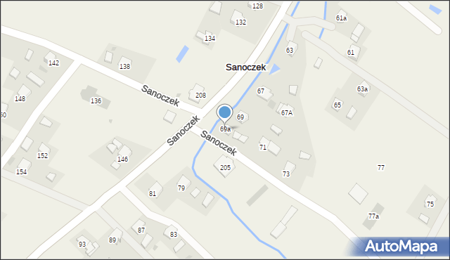 Sanoczek, Sanoczek, 69a, mapa Sanoczek