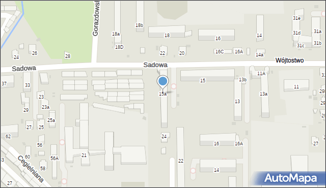 Sanok, Sadowa, 15a, mapa Sanok