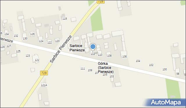 Sarbice Pierwsze, Sarbice Pierwsze, 112, mapa Sarbice Pierwsze