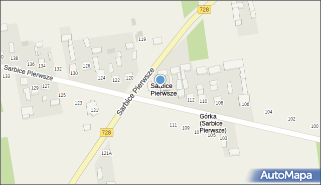 Sarbice Pierwsze, Sarbice Pierwsze, 116, mapa Sarbice Pierwsze