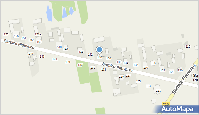Sarbice Pierwsze, Sarbice Pierwsze, 140, mapa Sarbice Pierwsze