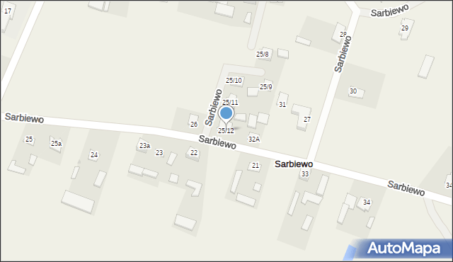 Sarbiewo, Sarbiewo, 25/12, mapa Sarbiewo