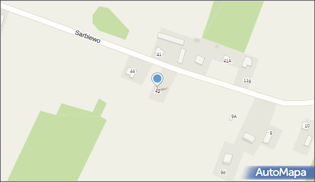 Sarbiewo, Sarbiewo, 43, mapa Sarbiewo