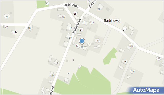 Sarbinowo, Sarbinowo, 12, mapa Sarbinowo