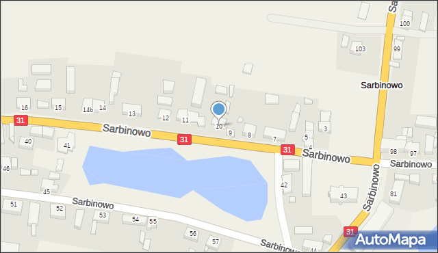 Sarbinowo, Sarbinowo, 10, mapa Sarbinowo