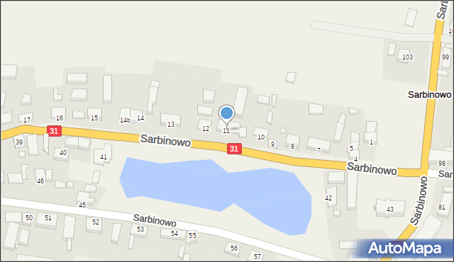 Sarbinowo, Sarbinowo, 11, mapa Sarbinowo