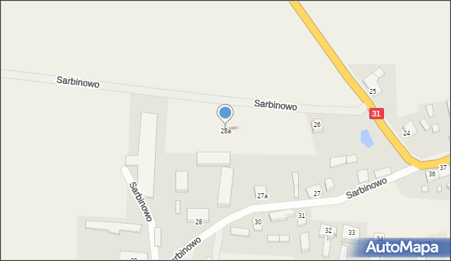 Sarbinowo, Sarbinowo, 28a, mapa Sarbinowo