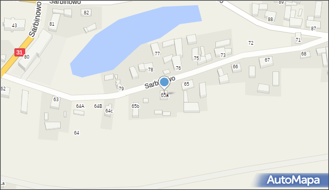 Sarbinowo, Sarbinowo, 65a, mapa Sarbinowo