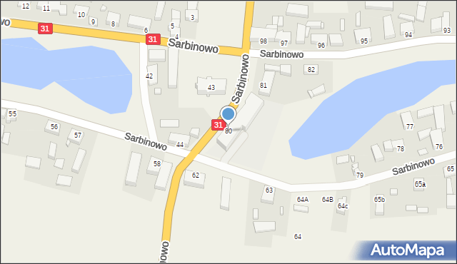 Sarbinowo, Sarbinowo, 80, mapa Sarbinowo