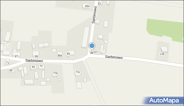 Sarbinowo, Sarbinowo, 84, mapa Sarbinowo
