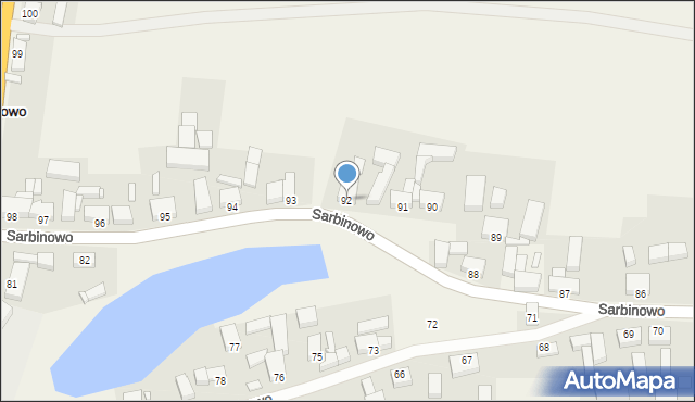 Sarbinowo, Sarbinowo, 92, mapa Sarbinowo