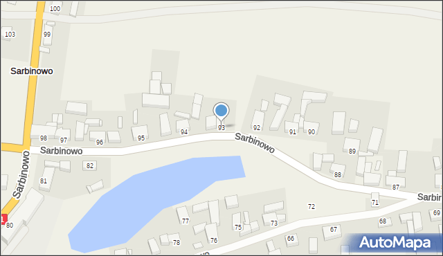 Sarbinowo, Sarbinowo, 93, mapa Sarbinowo