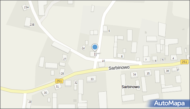 Sarbinowo, Sarbinowo, 11, mapa Sarbinowo