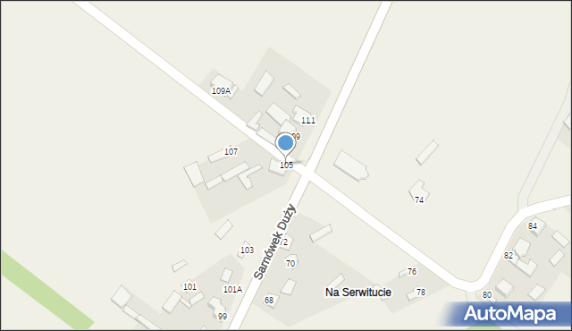 Sarnówek Duży, Sarnówek Duży, 105, mapa Sarnówek Duży