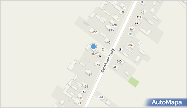 Sarnówek Duży, Sarnówek Duży, 61A, mapa Sarnówek Duży