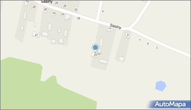 Sasiny, Sasiny, 13, mapa Sasiny