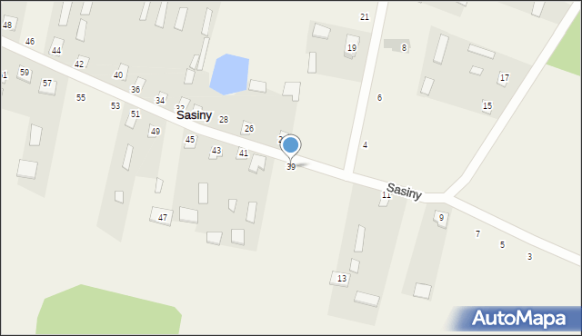 Sasiny, Sasiny, 39, mapa Sasiny