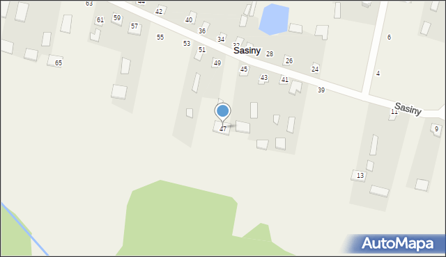 Sasiny, Sasiny, 47, mapa Sasiny