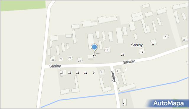 Sasiny, Sasiny, 20, mapa Sasiny