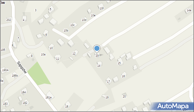 Sąspów, Sąspów, 13, mapa Sąspów