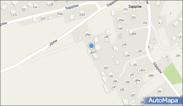 Sąspów, Sąspów, 197, mapa Sąspów