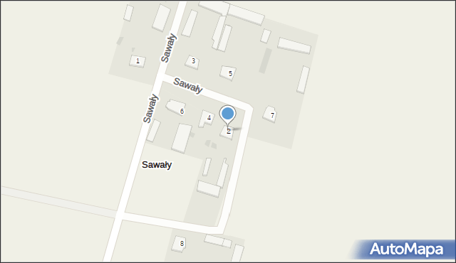 Sawały, Sawały, 2, mapa Sawały