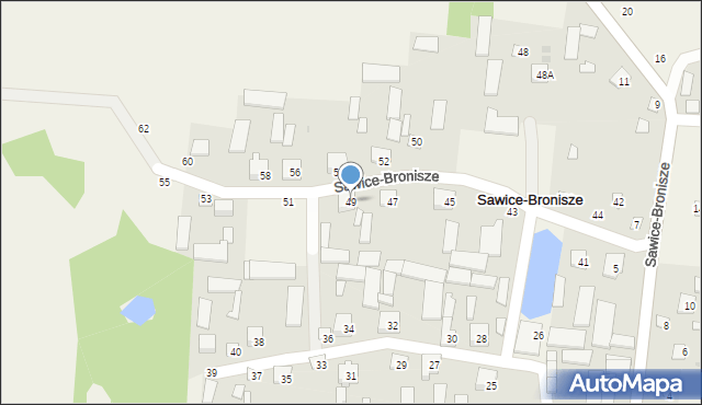 Sawice-Bronisze, Sawice-Bronisze, 49, mapa Sawice-Bronisze