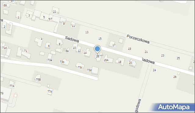 Sękocin Nowy, Sadowa, 16, mapa Sękocin Nowy
