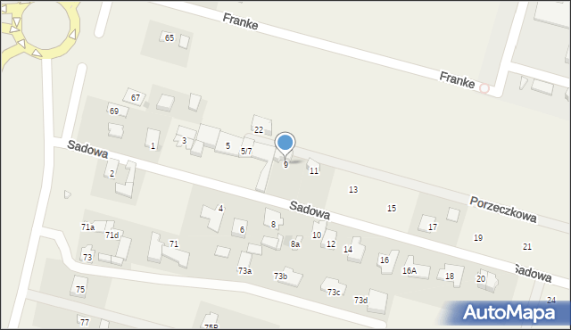 Sękocin Nowy, Sadowa, 9, mapa Sękocin Nowy