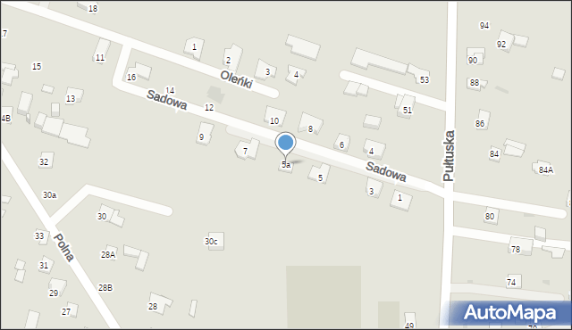 Serock, Sadowa, 5a, mapa Serock