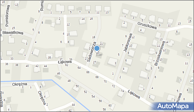 Siekierki Wielkie, Sadownicza, 25, mapa Siekierki Wielkie