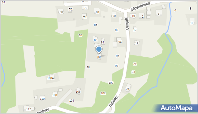 Siepraw, Salawy Anieli, 80, mapa Siepraw