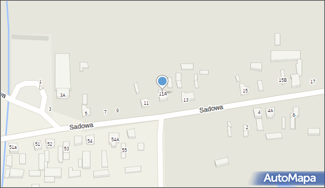 Sieradz, Sadowa, 11A, mapa Sieradz