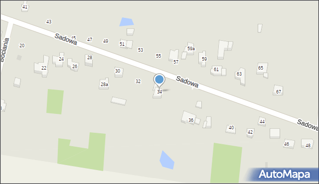 Sieradz, Sadowa, 34, mapa Sieradz