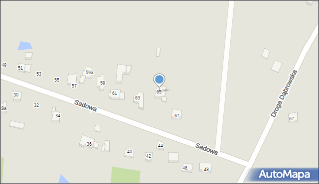 Sieradz, Sadowa, 65, mapa Sieradz