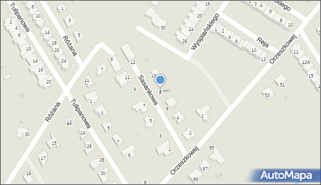 Sieradz, Sasankowa, 8, mapa Sieradz