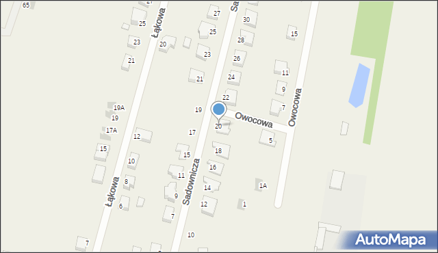 Sierakowo, Sadownicza, 20, mapa Sierakowo