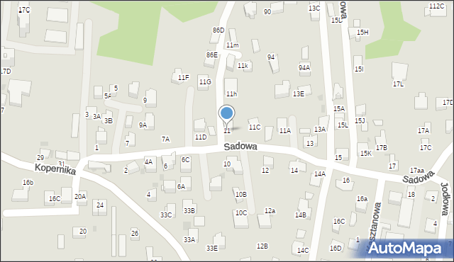 Skawina, Sadowa, 11, mapa Skawina