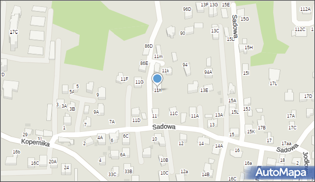 Skawina, Sadowa, 11h, mapa Skawina