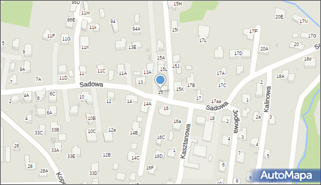 Skawina, Sadowa, 15, mapa Skawina