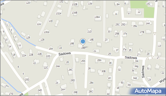 Skawina, Sadowa, 19D, mapa Skawina